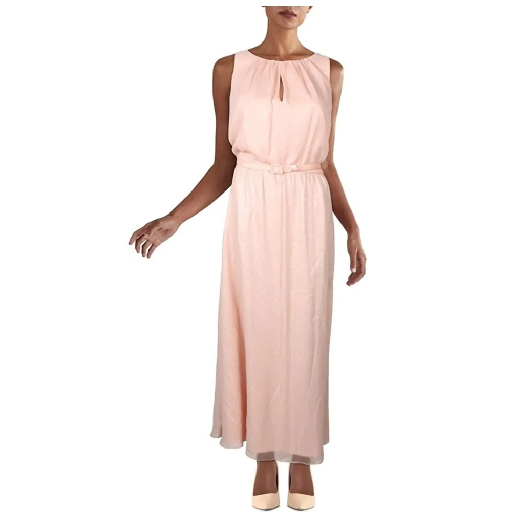 Lauren Ralph Lauren Chiffon Dress Womens Pink 253861615001 Sz 8 $245 Ladies